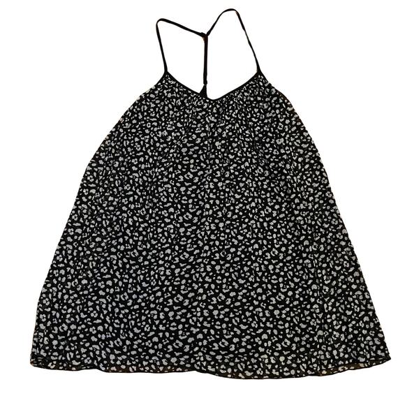 Abercrombie & Fitch S Pleated Racerback Mini Dress | Black White Print EUC - Picture 5 of 7